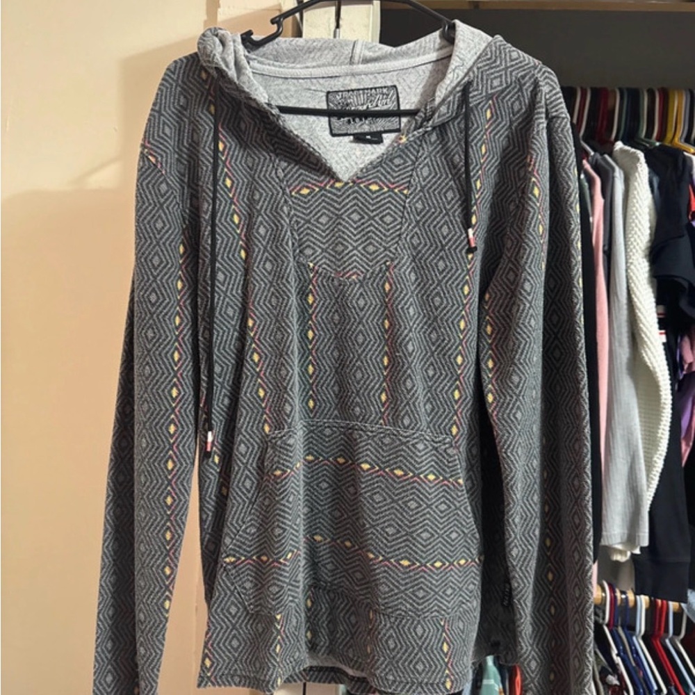Brooklyn Cloth Geometric Gray Women's Cowl Neck Sweater